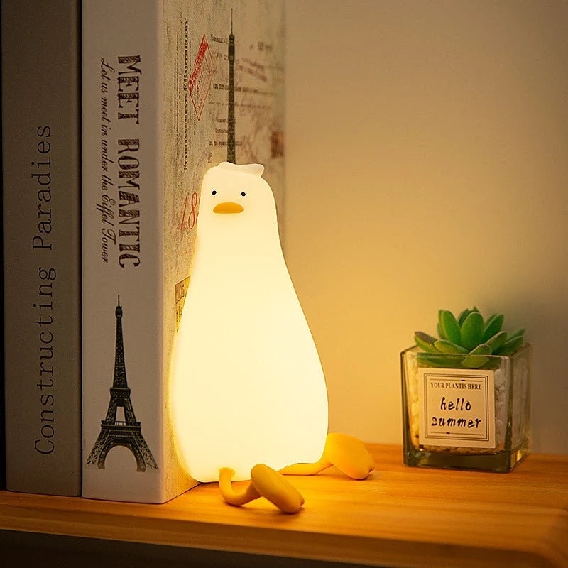 Luminária Patinho de Silicone com Apoio de Celular
