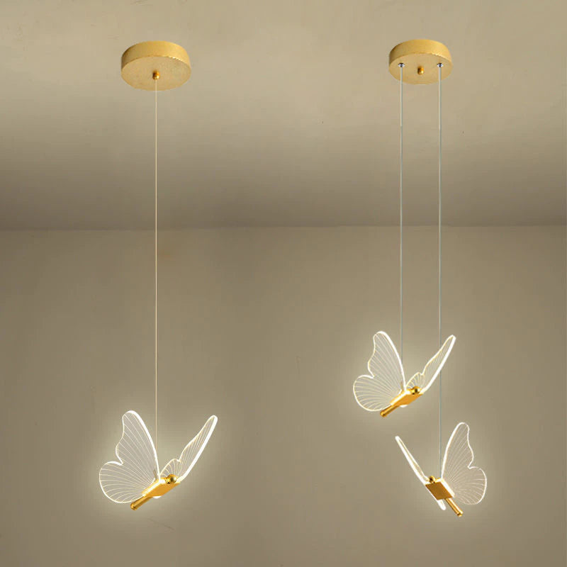 Luminária Pendente Borboleta Bivolt 3 Cores em 1 (Par)